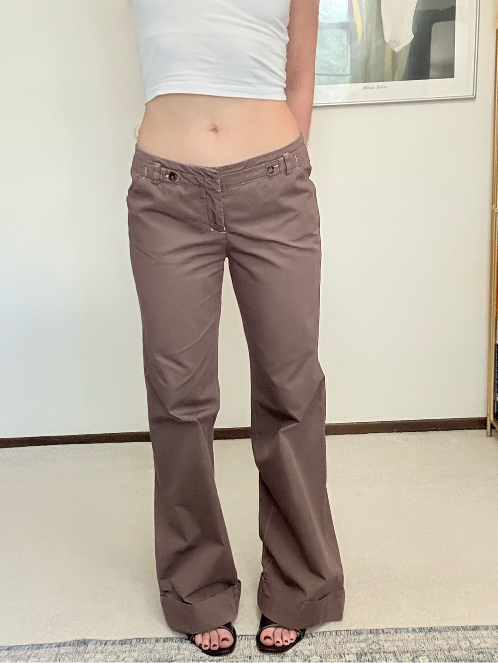 Y2K Elevenses Anthropologie Low Rise Wide Leg Pants Sporty Blokette Utility